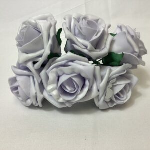 COLOURFAST 5cm Quality Foam Rose (Bunch 6) Lavender