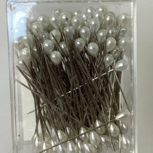 5cm PEAR Shaped Pearl Headed Pins (Pack 144) White