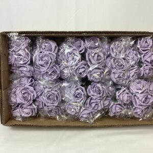 Bunch 6 COLOURFAST 5cm Quality Foam Rose Ice Lilac