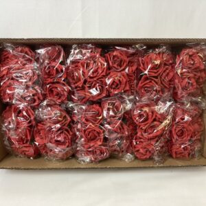 Bunch 6 COLOURFAST 5cm Quality Foam Rose Red