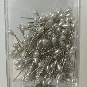 4cm PEAR Shaped Pearl Headed Pins (Pack 144) White
