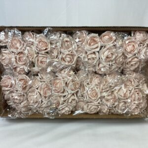 Bunch 6 COLOURFAST 5cm Quality Roses MOCHAPINK