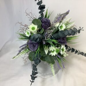 Ivory Purple Artificial Wedding Flowers Bouquets
