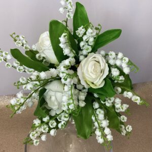 Artificial Lily of the Valley Rose Flower Girl Bouquet Posy