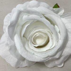 Artificial 8cm Single Rose Head Pure White