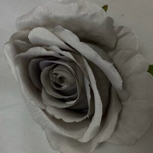 Grey Artificial 8cm Single Rose Head