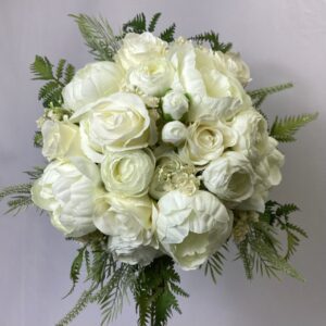 Ivory Arabella Artificial Brides Hand Tied Peony Rose and Ranunculus Qedding Bouquet