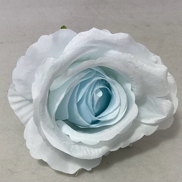 8cm Single Rose Head Baby Blue - Village Green