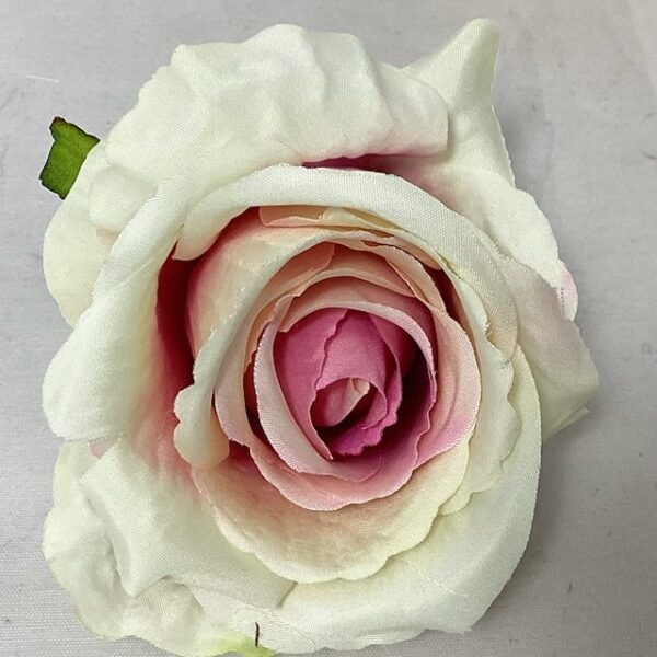 Ava Cream Pink Artificial 8cm Single Rose Head