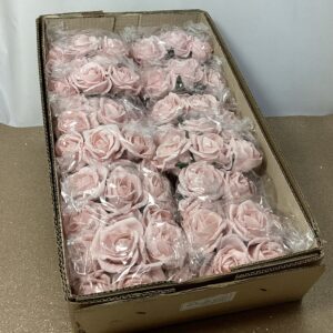 Bunch 6 COLOURFAST 5cm Quality Rose VINTAGE-PINK