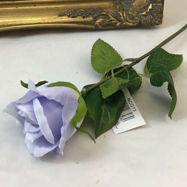 Lilac Artificial Single Skye Rose Bud