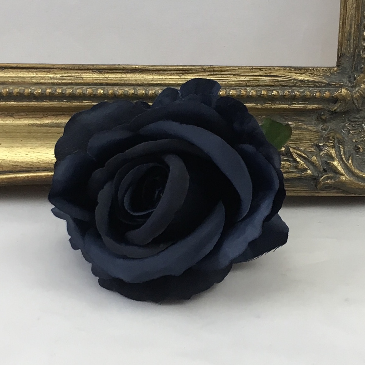 8cm Single Rose Head NAVY Blue - Village Green