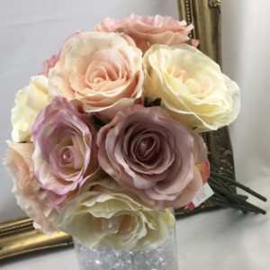 Artificial Large Rose (Bundle 9) Vintage Pale Pink / Cream