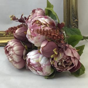 Artificial  Mixed Peony ASTILBE Bouquet Mauve/ Vintage Pink