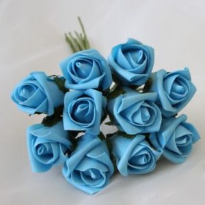 COLOURFAST Rose Buds (Bunch 10) Turquoise