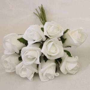 COLOURFAST Rose Buds (Bunch 10) White