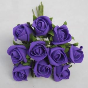 COLOURFAST Rose Buds (Bunch 10) Purple