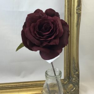 Burgundy Artificial Open Rose