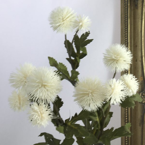 Ivory Artificial Dry Look Amore Plastic PomPom Thistle Cream
