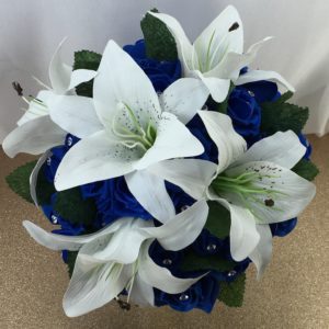 Artificial Tiger Lily / Rose Bridesmaid Bouquet