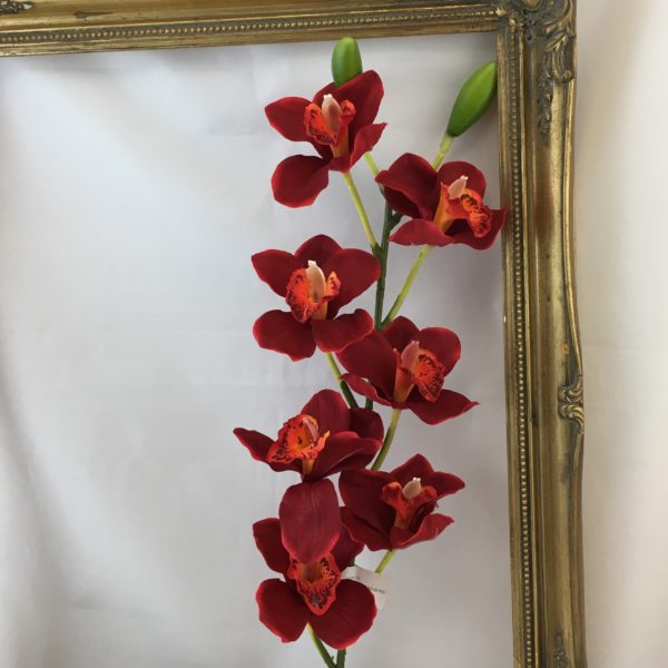 Red Artificial Cymbidium Orchid