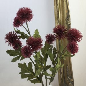 Burgundy Artificial Dry Look Amore Plastic PomPom Thistle