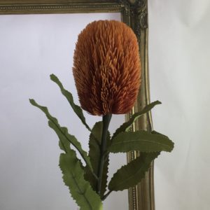 Orange Artificial Dry Look Amore Large Single Banksia