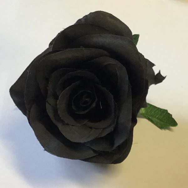 Black Artificial 8cm Single Rose Head