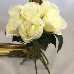 Ivory artificial open rose bundle