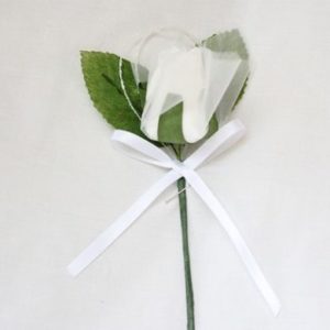 Netted Sparkle Foam Rose Bud Buttonhole with loop