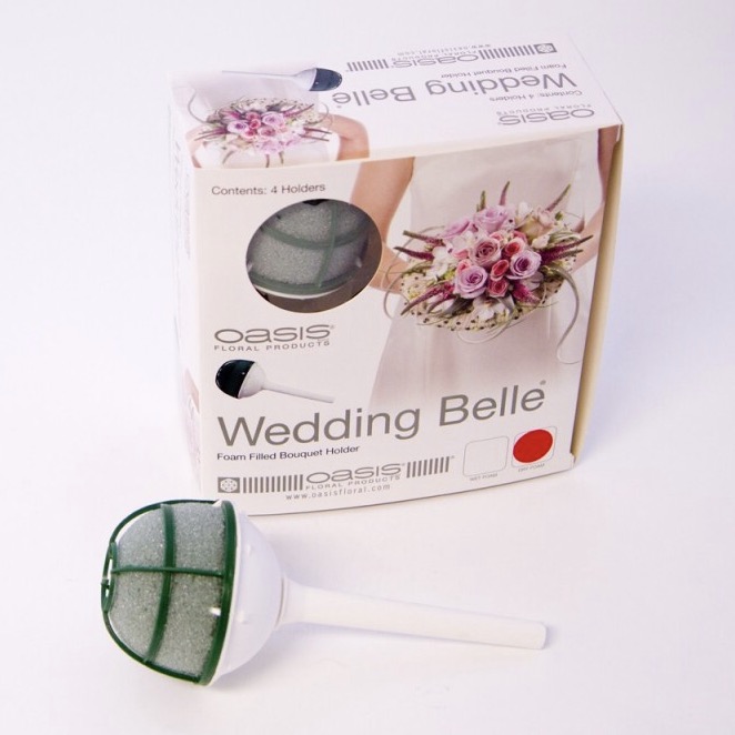 Grande WEDDING BELLE® Bouquet Holder, Clear, Slant Handle, 24/case