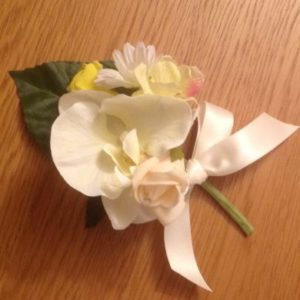 Artificial Orchid / Rose Corsage Buttonhole