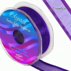 25mm SATIN EDGE Organza Ribbon 25m Purple