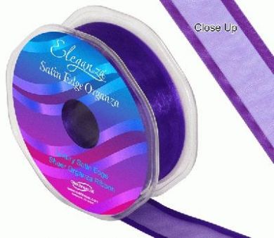 25mm SATIN EDGE Organza Ribbon 25m Purple