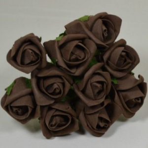 COLOURFAST Rose Buds (Bunch 10) Brown