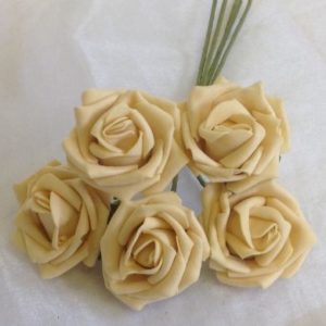 COLOURFAST 4cm Roses (Bunch 5) Gold