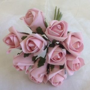 COLOURFAST Rose Buds (Bunch 10) VINTAGE Pink
