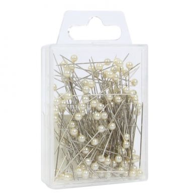 7cm Large Pearl Headed Pins (Pack 100) Ivory - Village Green
