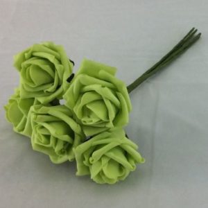 COLOURFAST 4cm Roses (Bunch 5) Lime