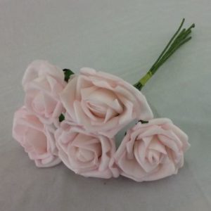 COLOURFAST 4cm Roses (Bunch 5) LIGHT Pink