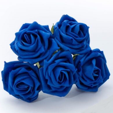 COLOURFAST 4cm Roses (Bunch 5) ROYAL Blue
