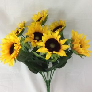 Yellow artificial sunflower bush