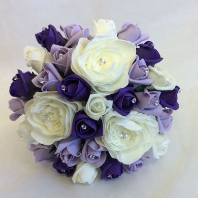 COLOURFAST Lilac/Purple/Ivory Peony Posy
