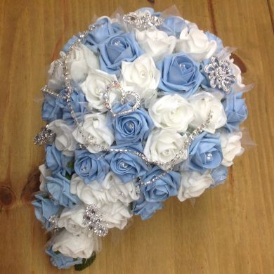 Chloe Shower Bouquet with Net Detail and Jewels