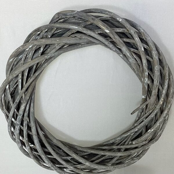 20cm Grey Wicker Wreath Ring