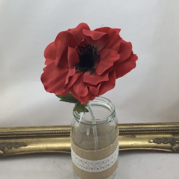 Artificial Single Anemone Red