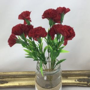 Artificial Mixed Carnation Bush Red