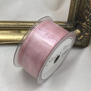 50mm Organza WIRED Ribbon 20m Vintage Pink
