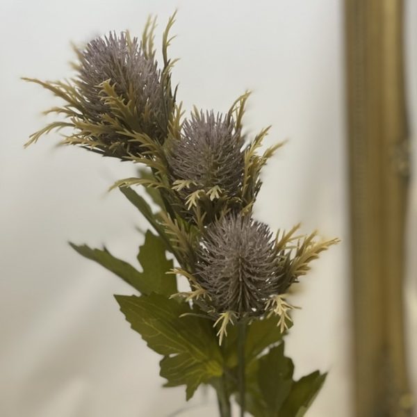 Lilac Purple Artificial Dry Look Amore Teasel/Wild Sea Holly Spray x 3