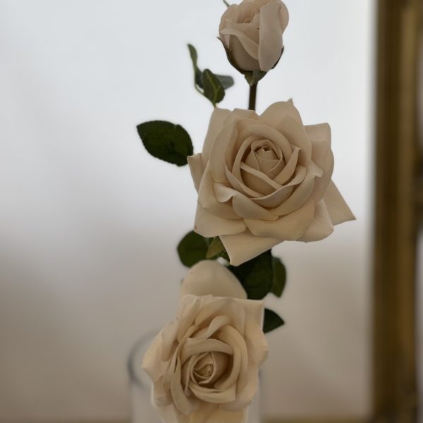 Diana Rose Spray x 2 Heads / Bud Nude artificial flowers traditional
